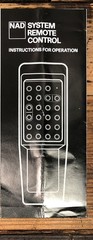 NAD Sysem Remote Control Owners / User Manual *Original*