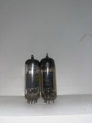 Pair Westinghouse 12BH7A Black Plate Vacuum Tubes TV7 Tested Strong