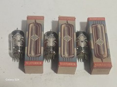 3x Telefunken EF86 6267 Silver Plates White Tip ◇ – NOS In Box
