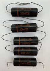 Vintage Sprague Black Beauty .1uF 200V Capacitors Lot of 5 Tested Good