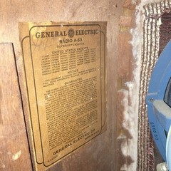 Vintage Old Rare Tombstone A-53 General Electric Tube Radio Wood Case Parts USA