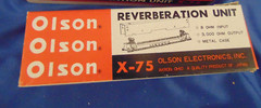 Vtg NOS Olson Reverberation Unit X-75 8OHM input 3,000 OHM output electronic