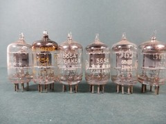 GE (5) Amperex (1) 5654 6AK5 Vacuum Tubes Untested