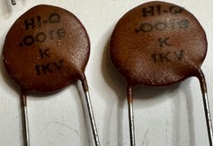 Lot of 7 Vintage Aerovox HI-Q .0018uF 1800pF 1KV Ceramic Capacitors