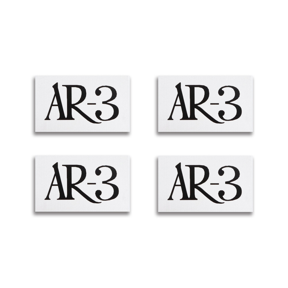 AR-3 Acoustic Research Speaker Badge Aluminum Logo 42mm(1.65&Prime;)X26mm(1.02&Prime;)