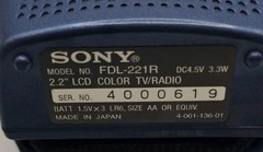 Sony Watchman FDL-221R 2.2&Prime; Color LCD Television Combo FM/AM Radio (BLUE) TESTED