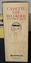 Hitachi Cassette Tape Recorder Vintage TRQ-225 Yellow Portable Box Manual Mono