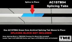 Open Reel Audio Splicing Tape Tabs Die Cut for 1/4&Prime; Tape Roll of 100 ATR Maxell