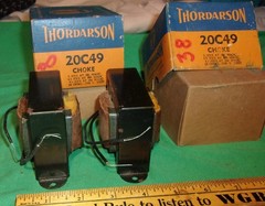 (2) NOS THORDARSON Choke 20C49 (58 ohms, 2700V Test, 5 Hy) Audio/Amp/Hi Fi Radio