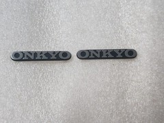2pcs ONKYO speaker Logo Nameplate Badge Replacement Piece 32mm X 5.5mm