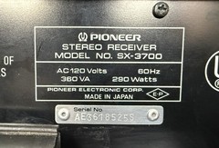 Fully Restored Pioneer SX-3700 Receiver 45WPC :: Fluoroscan Technology :: NICE!