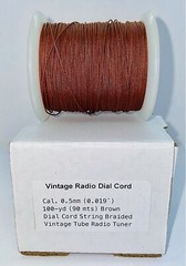 Dial Cord Radio 0.5mm (0.019¨) Brown Vintage 100 Yds. (90 Mts) For Radio Tuner