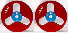 One Pair Blue Black TAPE REEL Akai 7 » inch Light Metal Aluminum Take Up Reel