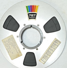 Ampex 766 10.5” Aluminum Tape Reels Lot of 6 w/ Data Labels Vintage Instrumentat