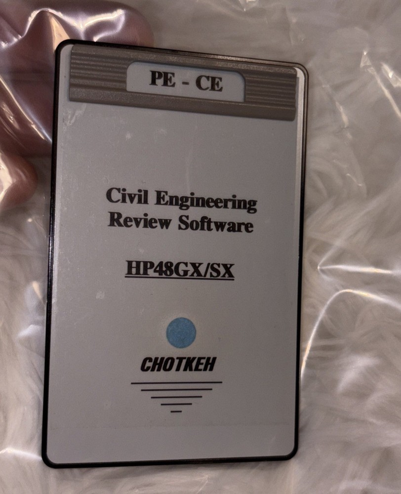 CIVIL Engineering Review Software Card HP 48GX/SX Calculator Chotkeh PE-CE