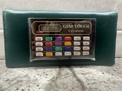 NEW! Vintage Gem Touch Jewel Handheld Calculator Gems with Checkbook 1980s NOS