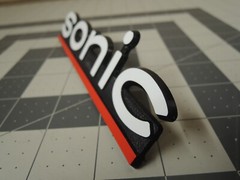 New Sonic Speaker Genuine 6&Prime; Wide Replacement Plastic Logo Nameplate