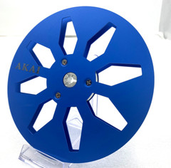 AKAI 7-inch Metal take up reel for 1/4&Prime; tape – Brushed Aluminum – Blue