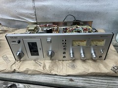 TEAC A-420 Cassette Deck Dolby System Dual VU Meters Wood Case Vintage / Box
