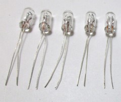 5 (Five) 12v 60ma Stereo Dial & Indicator Lamp Bulb 5mm X 11mm with Tracking #