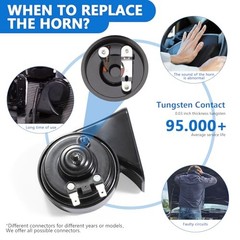 Car Horn，12V Super Loud Electric Waterproof Horn Kit, 2-Piece (1 High Two Tone