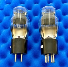 TWO National Union NX-45 Tubes 45 / Tested +100% / Engraved 1930&rsquo;s Cup Getter