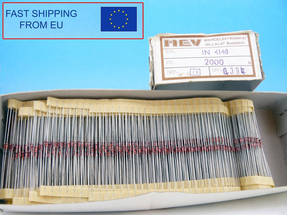 50x 1N4148 Vintage MEV Hungary ULTRA FAST SWITCHING AXIAL Signal DIODES / BAY42