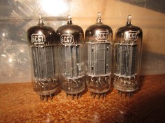(4)( Mint Matched 100% Tested RCA 6CG7 BP D Getter Audio Tubes
