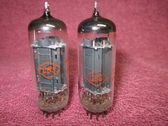 NOS Matched Pair RCA 12BH7A BLACK Plate D-Getter Tubes 12BH7 – NEW bulk surplus
