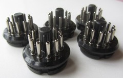 Vintage NOS Lot of 5 Amphenol 11 Pin Male PLUG Bakelite USA Tube Amp 86CP11