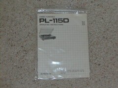 Vintage Original Pioneer PL-115D Manual. Good Condition.