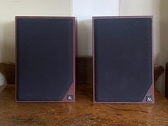 ACOUSTIC RESEARCH AR 215PS BOOKSHELF SPEAKERS PAIR RARE CHERRY FINISH TESTED VTG