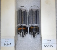 Tightly Matched Pair 5AS4A Miniwatt by RCA black plate Tubes Triplett 3444 test