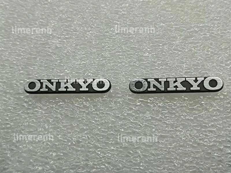 2pcs ONKYO speaker Logo Nameplate Badge Replacement Piece 32mm X 5.5mm