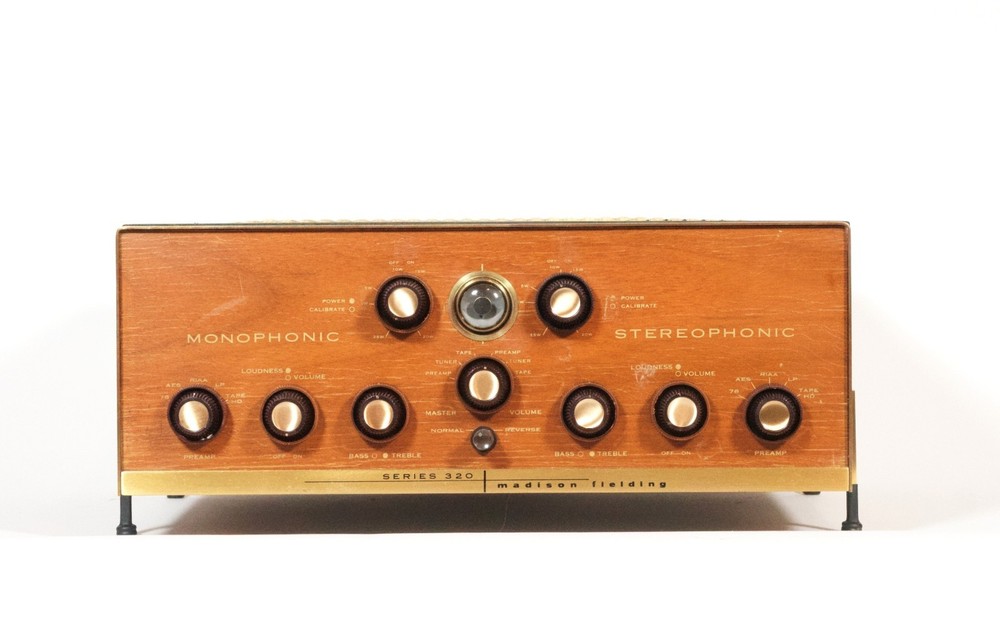Very Rare Madison Fielding 320 Vintage Stereo Tube Amp w/Blond Panel & Magic Eye