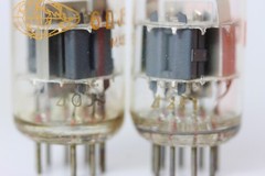 NOS 6DJ8 ECC88 6922 E88CC AMPEREX HOLLAND V-RARE DIMPLE-DISC TUBES MATCHED PAIR