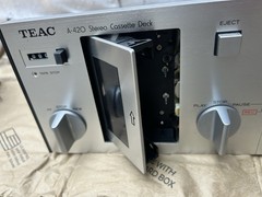 TEAC A-420 Cassette Deck Dolby System Dual VU Meters Wood Case Vintage / Box