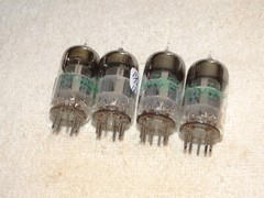 4 x JAN-7308 (6DJ8) Sylvania Tubes*Bogey+ Matched Quad*LOW NOISE/MICROPHONICS*