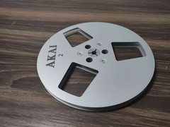 One silvery TAPE REEL Akai 7&Prime; inch Light Metal Aluminum Take Up Reel