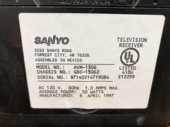 Sanyo Vintage AVM-1306 13&Prime; CRT TV Retro Gaming 1997 Vintage Works Coaxial Cable