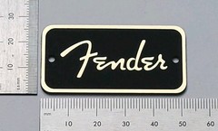 Fender Spaghetti Badge Logo for Amp, Case And Equiptment Gold With Adhesive