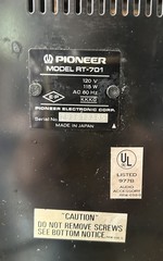 Pioneer RT-701 Vintage Reel-to-Reel Tape Player Deck