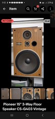 Pioneer 15&Prime; 3-Way Floor Speaker CS-G403 Vintage