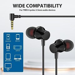 Black Wired Headphones for Laptop PC Chromebook Noise Isolating Ear