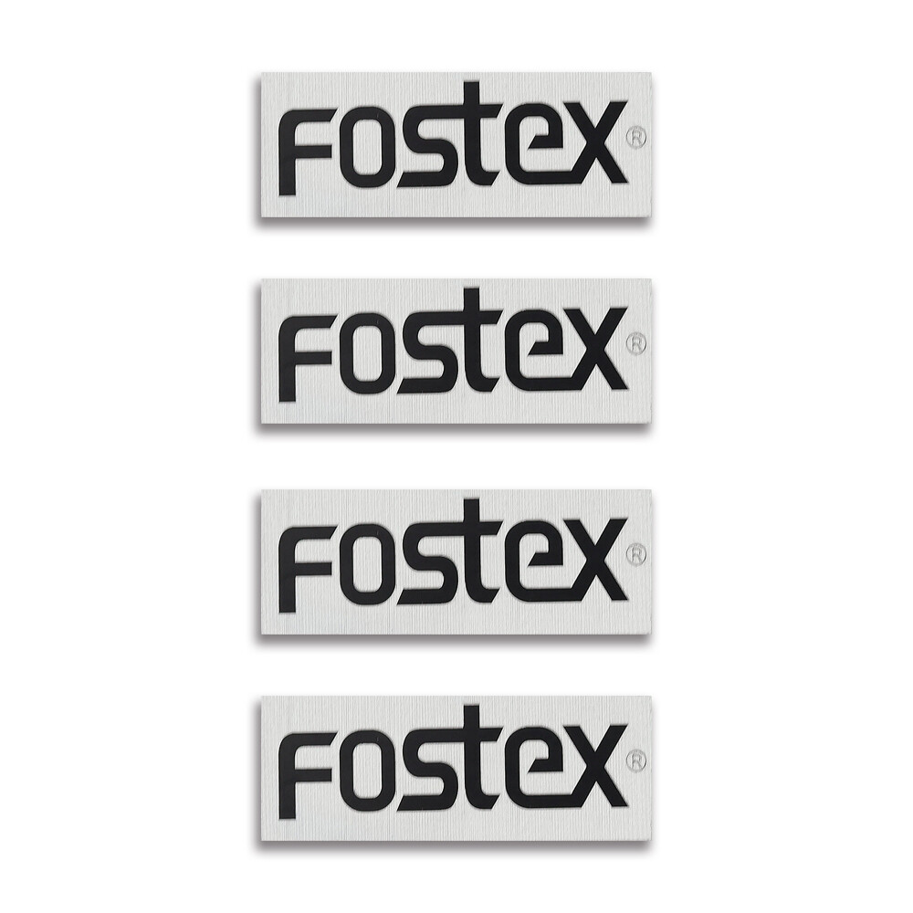 Fostex Speaker Grill logo Badge Custom Made Silver 33mm(1.3&Prime;)X12.5mm(0.49&Prime;)