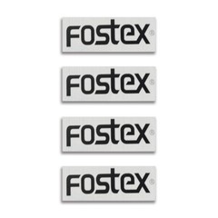 Fostex Speaker Grill logo Badge Custom Made Silver 33mm(1.3&Prime;)X12.5mm(0.49&Prime;)