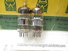 ECC88 6DJ8 7308 AMPEREX , PLATE CURRENT MATCHED Pair, NATO specs TV7 test #3
