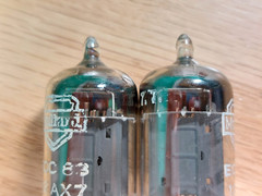 Perfectly Matched Pair of Mullard 12AX7 ECC83 mC1 1957 Shield Vacuum Tubes #2