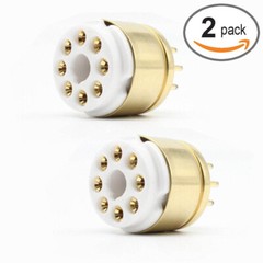 2X 8Pin Octal Socket Saver for EL34 KT88 6550 6L6 6CA7 5U4G 5Z3 274B 6F8G Golden