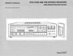 High resolution scans of the rare owner&rsquo;s manual for Realistic STA-2700 receiver